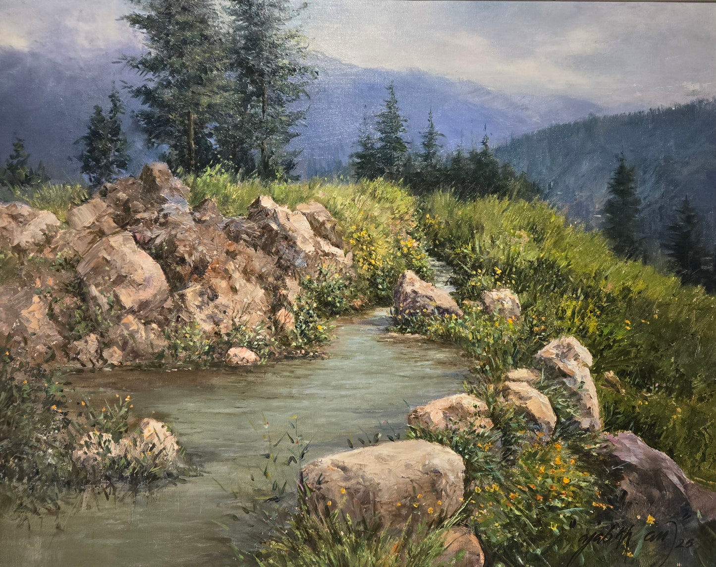 Untitled, Landscape painting by Ajab Khan, Oil on Canvas, 29.5 x 23.5 Inches