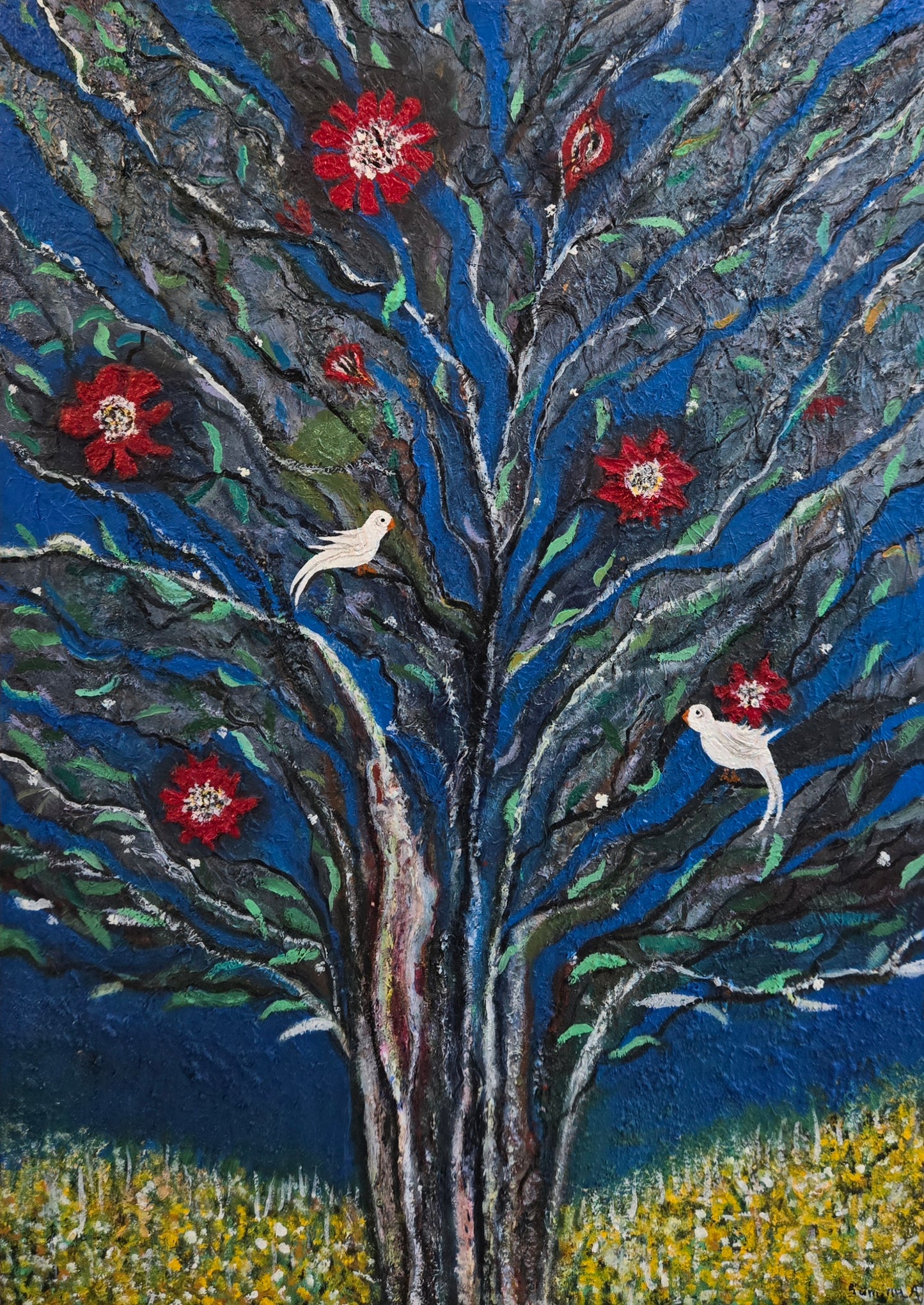 Untitled, Abstract Painting by Samina Arjumand, Oil on Canvas, 34 x 48 inches
