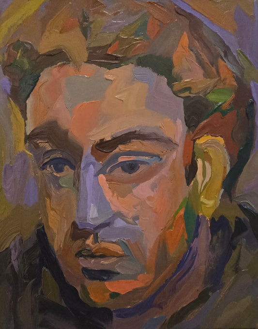 Portrait Painting by Tayyeb Munawar, Oil on Canvas, 16 x 20 Inches