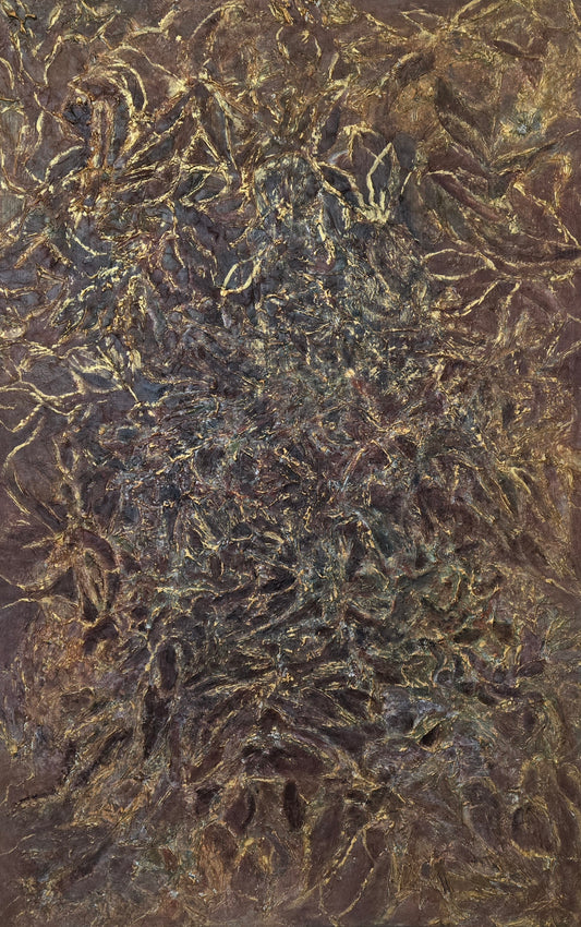 Abstract Painting by Samina Arjumand, Oil on Canvas, 36 x 56.5 Inches