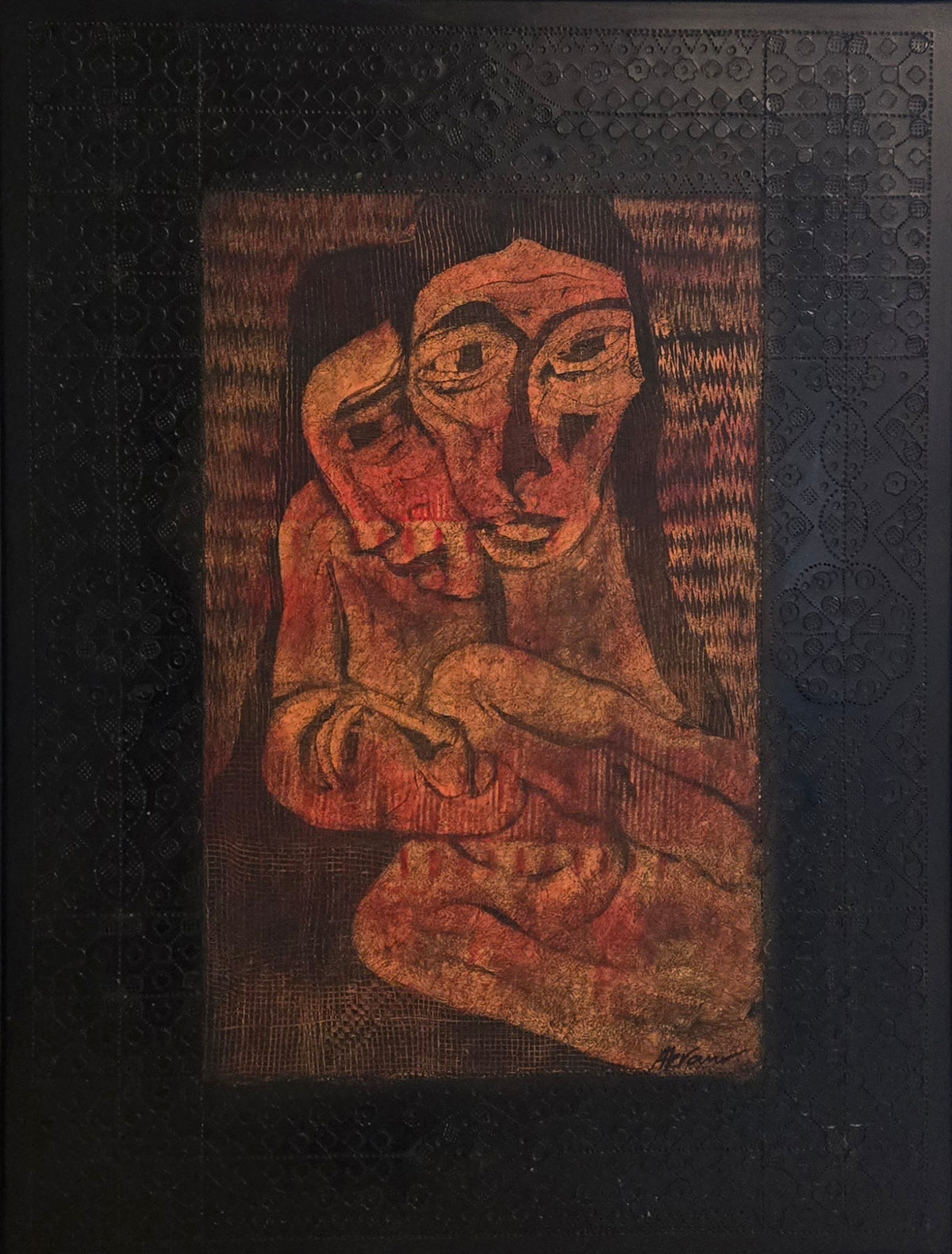 Portrait Painting by Akram Dost, Acrylic on Canvas & Wood, 24 x 32.5 Inches