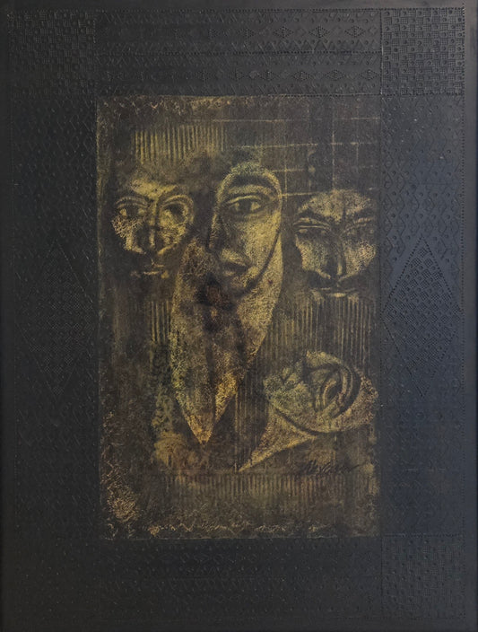 Portrait Painting by Akram Dost, Acrylic on Canvas & Wood, 24 x 32.5 Inches