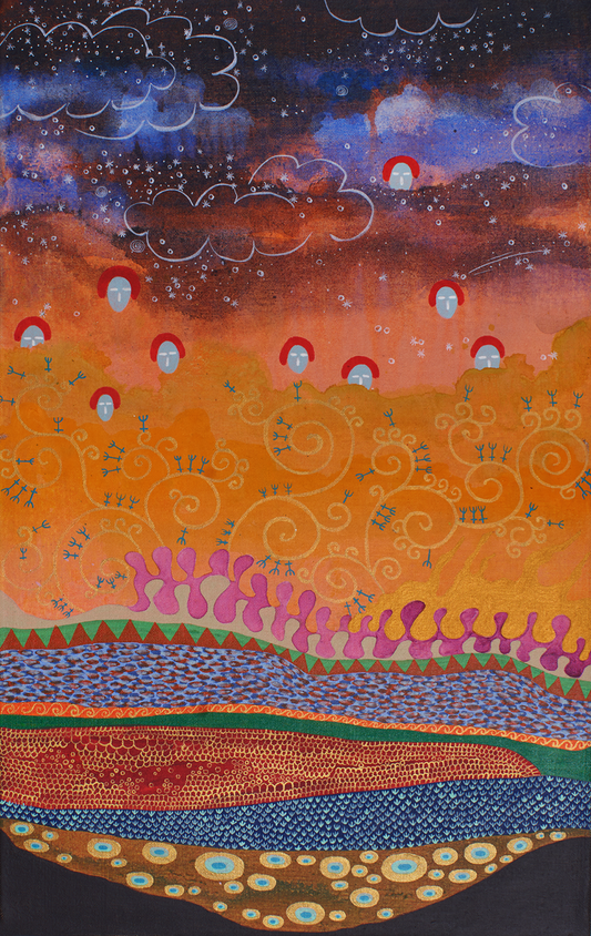 Diary of Love-I, Abstract Painting by Imran Mughal, Acrylic on Canvas, 10 x 16 inches