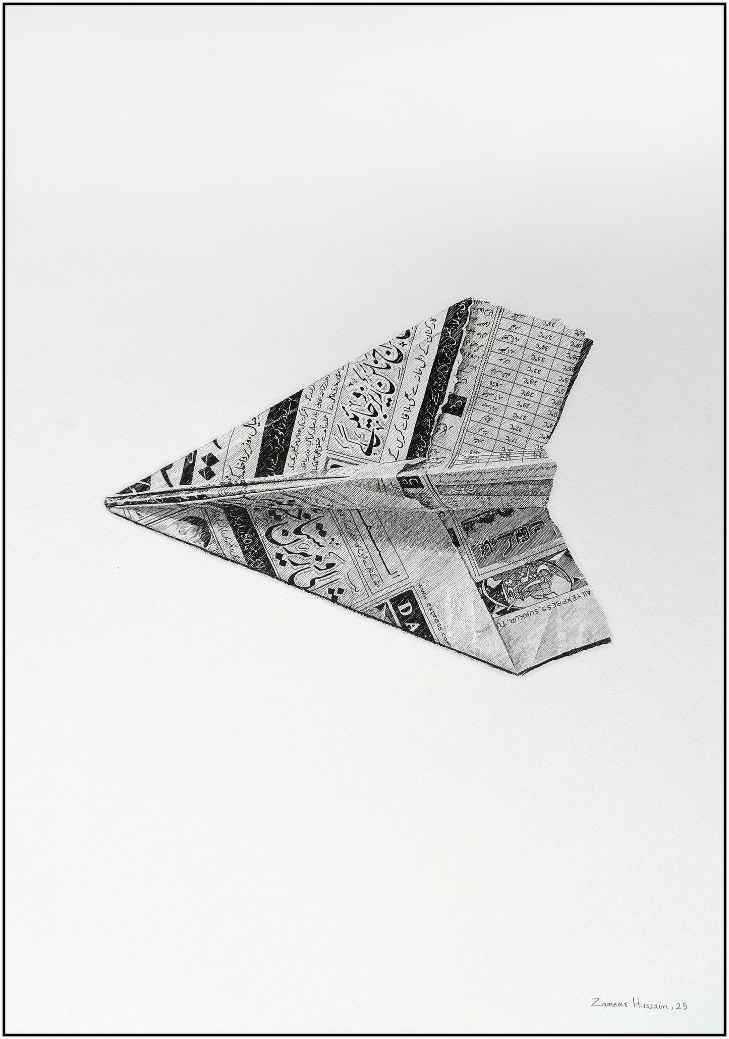 Untitled, Still Life Drawing by Zameer Hussain, Pen on Paper, 14 x 20 inches