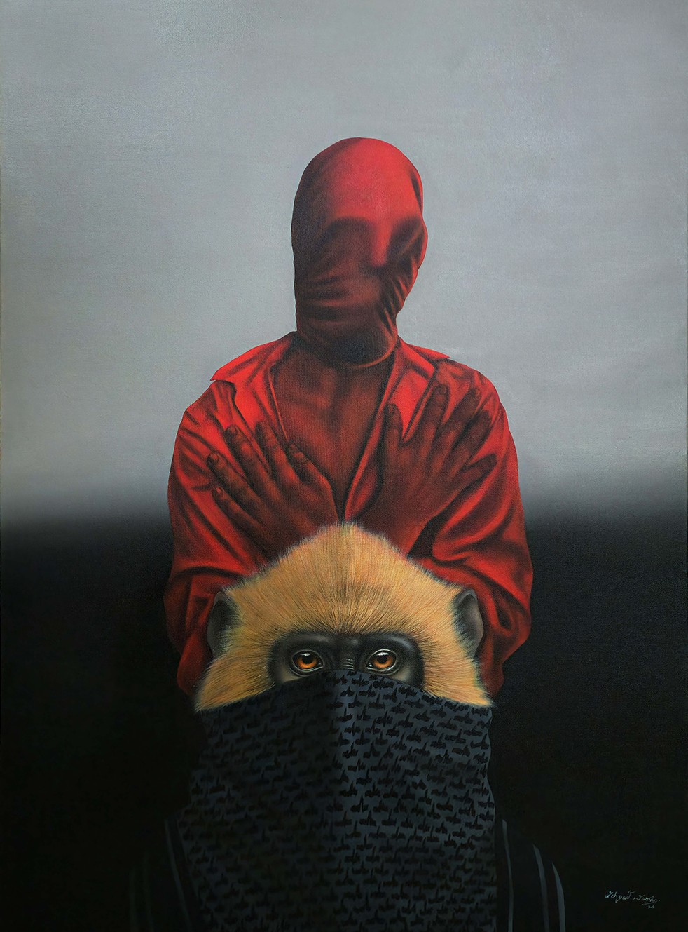The Oppressor, Figurative Painting by Behzad Ahmed Warsi, Oil on Canvas, 30 x 40 inches