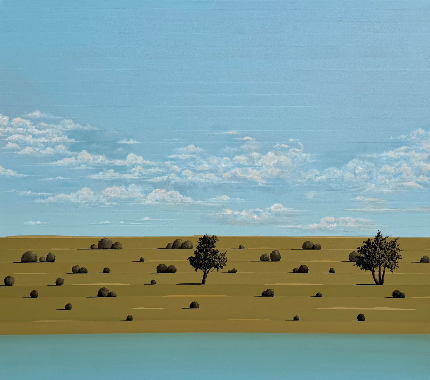A Quiet Return, Landscape Painting by Hadia Hassan, Acrylic on Canvas, 36 x 32 inches