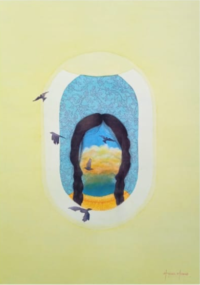 Fading Reflection, Painting by Habiba Mujeeb ur Rehman, Watercolour on Paper, 14 x 20 inches