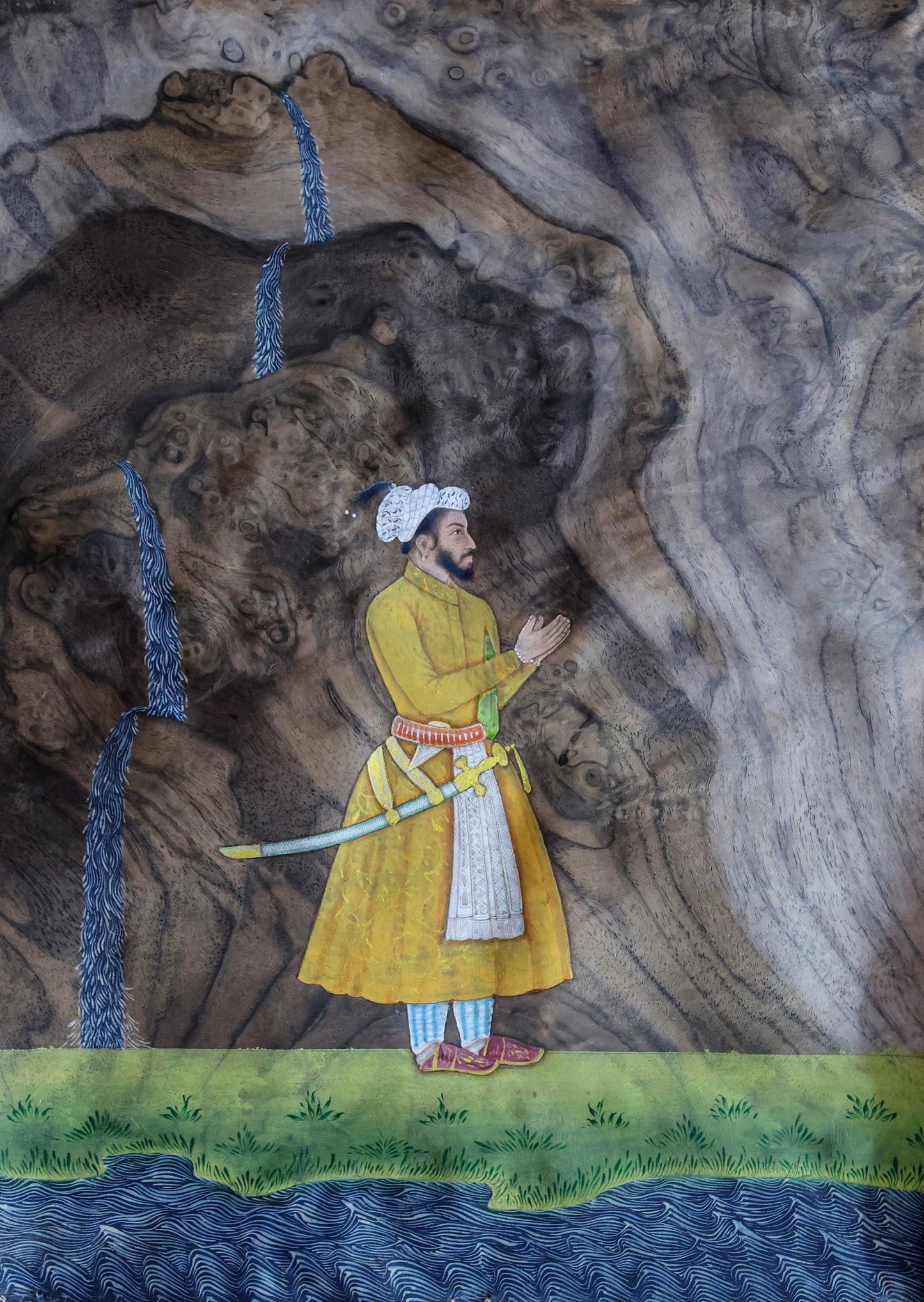 "The Lost Landscape - II", Figurative Painting by Safwan Bashir, Watercolour on Wood Veneer, 20.5 x 39.5 inches