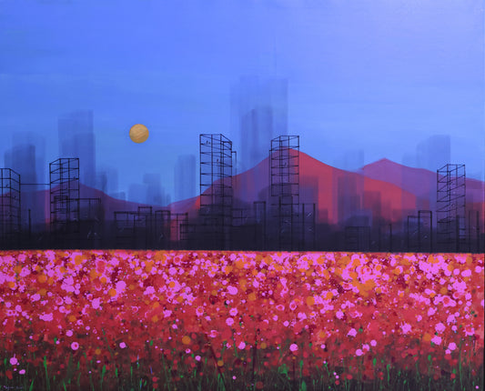 "The Last Green Breath - I", Landscape Painting by Safwan Bashir, Acrylic on Canvas, 30.5 x 38 inches