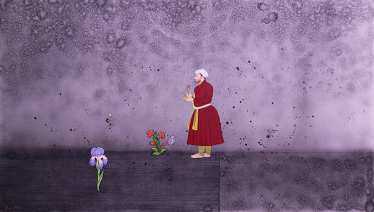 "Hope from the Ashes", Figurative Painting by Safwan Bashir, Watercolour on Arches Sheet, 55 x 32 inches