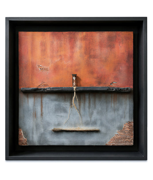 Drift, Artwork by Hassan Rana, Mixed Media Diorama, 26 x 26 inches