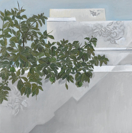 Guava Tree II, Painting by Sadaf Naeem, Oil on Canvas, 13 x 13 Inches