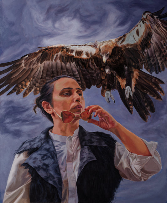 Hero No.1, Figurative Painting by Quratulain Dar, Oil on Canvas, 29.5 x 36 inches