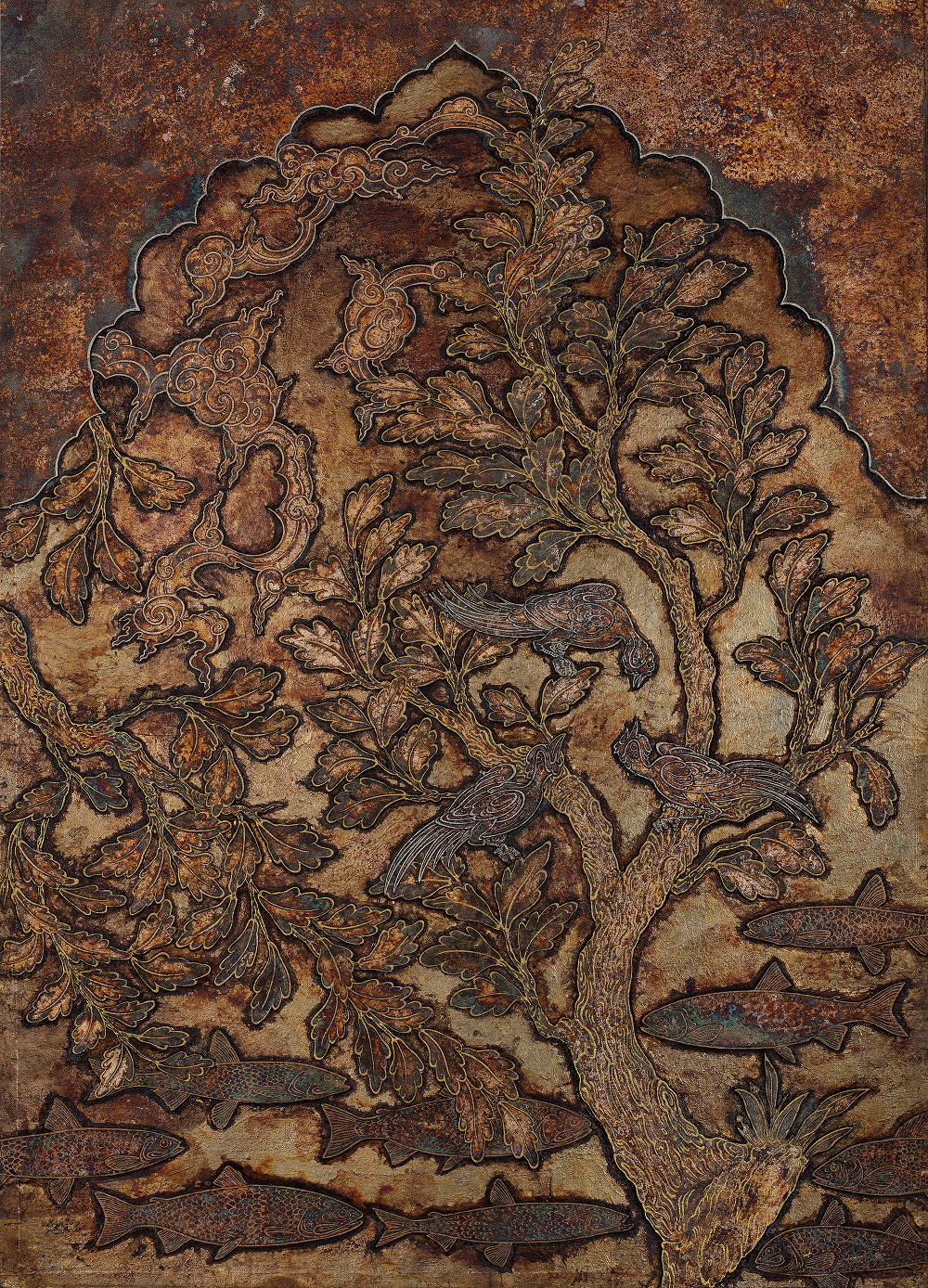 Awaiting Reality, Painting by Hooria Khan, Mixed Media on Canvas, 22 x 28 inches