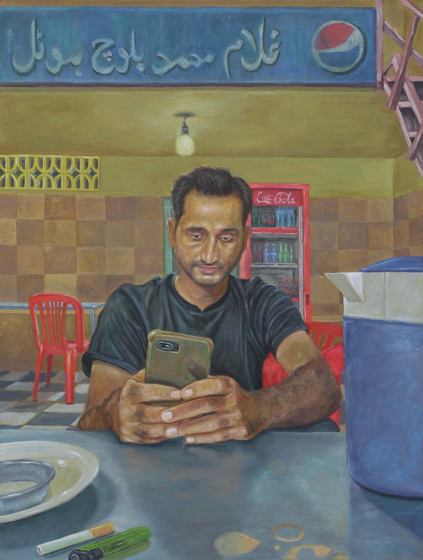 Before Art Retreat, Painting by Shahzad Baloch, Oil on Canvas, 18 x 24 inches