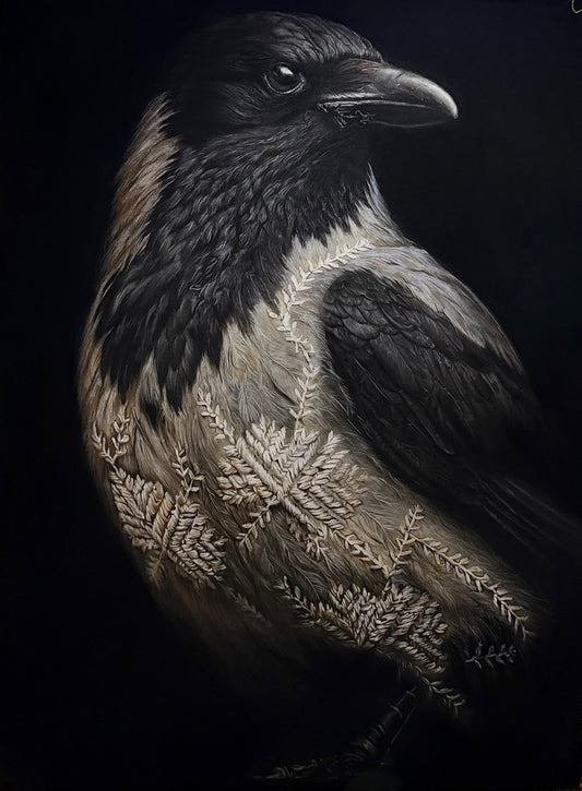 Inheritence, Figurative Painting by Nimrah Khatana, Pencil & Charcoal on Paper, 23.5 x 31 inches