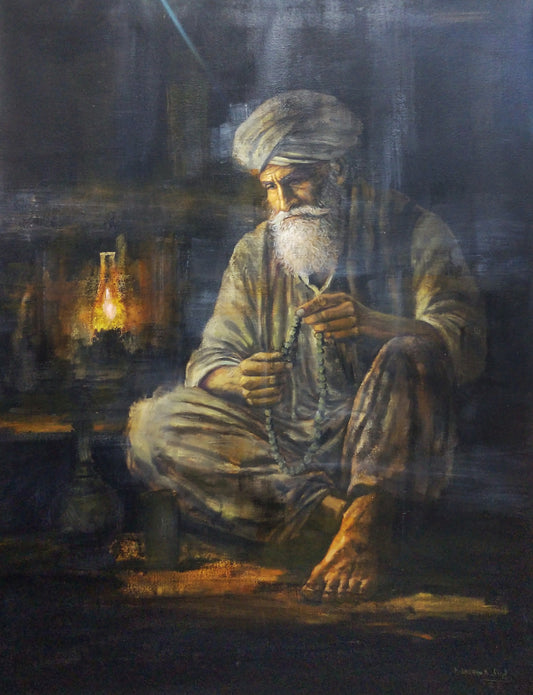 Eyes of Silence, Figurative Painting by Naeem Rind, Oil on Canvas, 30 x 40 inches