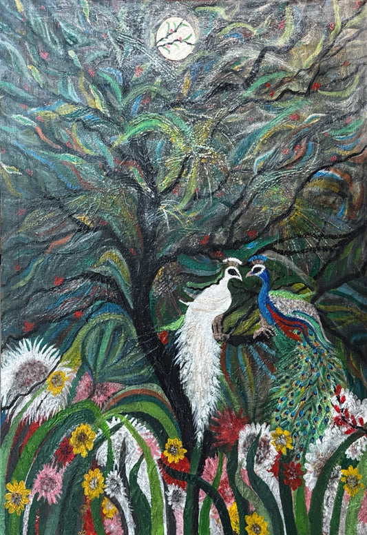 Untitled, Figurative Painting by Samina Arjumand, Oil on Canvas, 36 x 48 inches