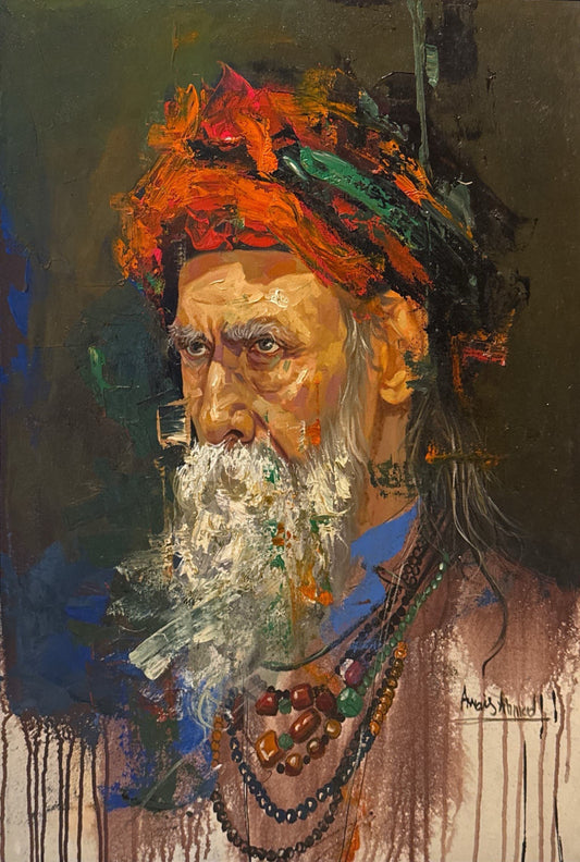 Untitled, Figurative Painting by Awais Ahmed, Oil on Canvas, 24 x 31 inches