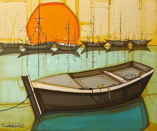 Untitled, Seascape Painting by Salman Farooqi, Acrylic on Canvas, 24 x 30 inches