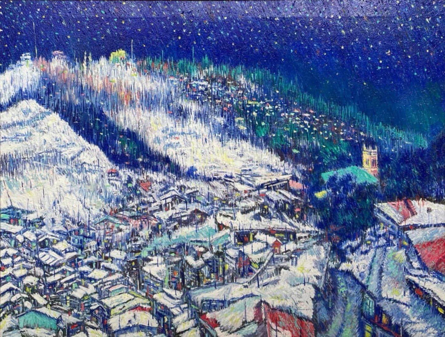 Untitled, Landscape Painting by Abid Khan, Oil on Canvas, 40 x 30 inches