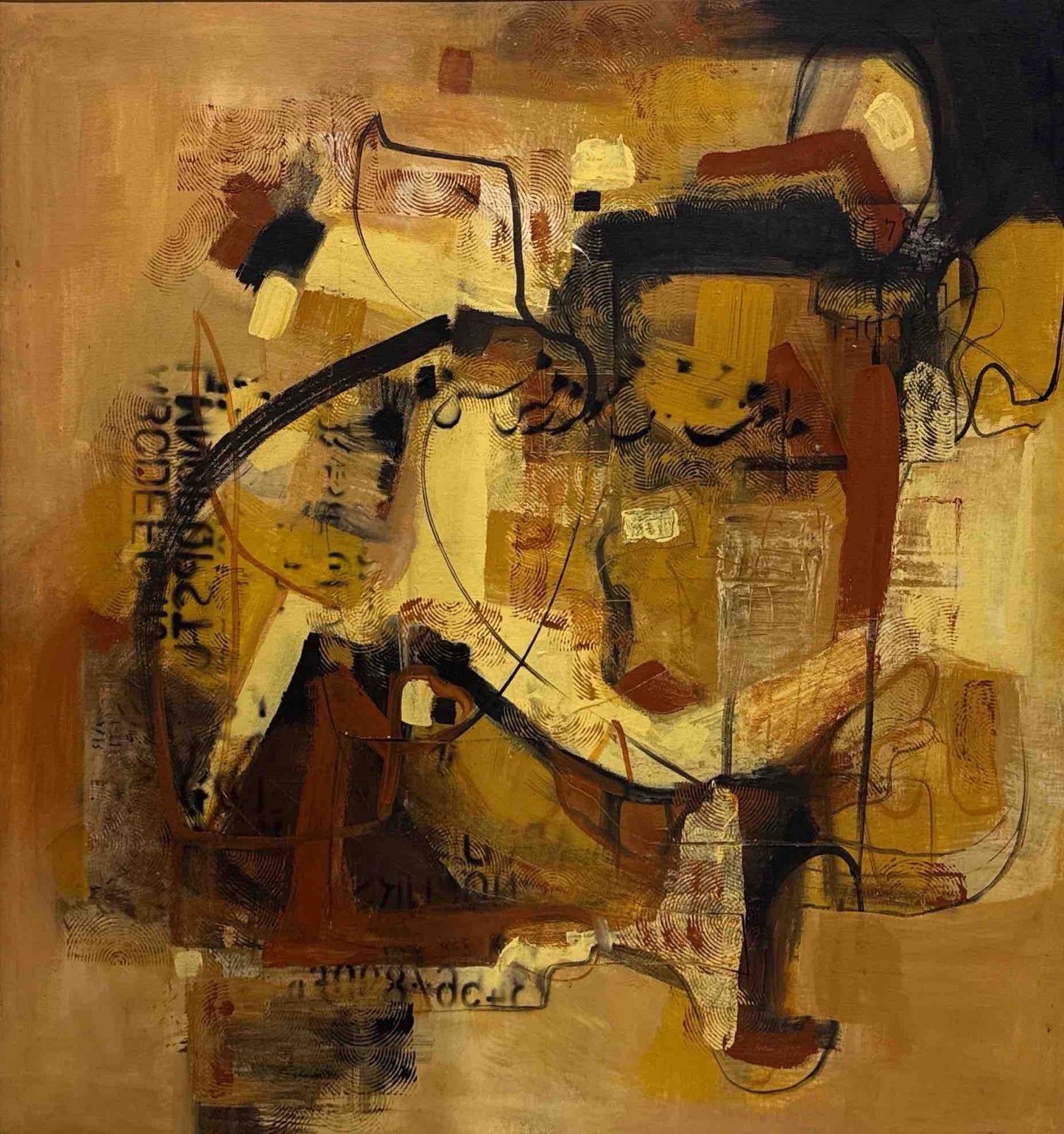 "Identity - II", Abstract Painting by Samina Zaheer, Oil on Canvas, 36 x 36 inches