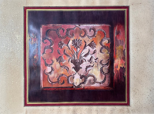 "Urooj-O-Zawal", Abstract Painting by Safwan Bashir, Watercolour & Gold Leaf on Arches Sheet, 44 x 32 inches