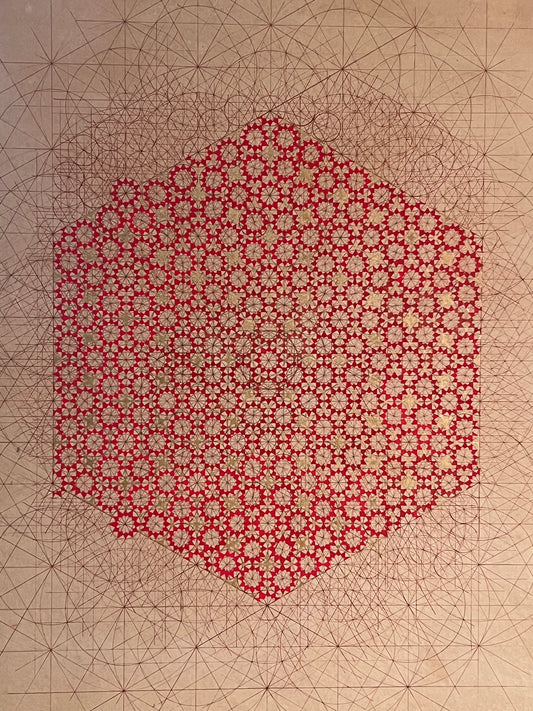 Gardish e Nuqta, Painting by Hina Muhammad, Natural Pigments on Wasli, 19.7 x 22.8 inches