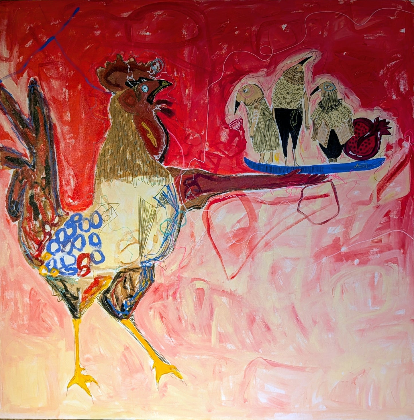 Mirror, Mirror - Who Made Me?, Figurative Painting by Samiya Mahir Sheikh, Acrylics & Mixed Media on Canvas, 48 x 48 inches