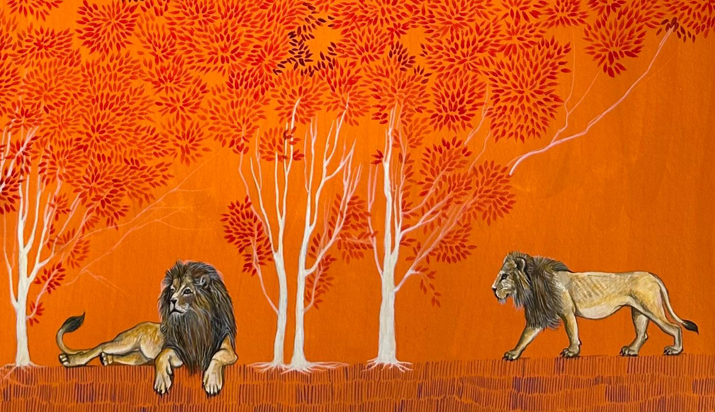 Oracle, Landscape Painting by Samreen Asghar, Herbal & Opaque Watercolors on Wasli, 21 x 27 Inches