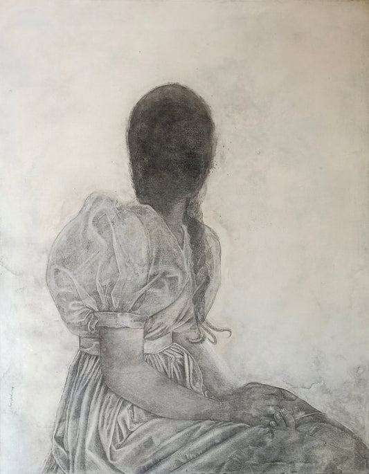 Portrait of Nobody, Figurative Painting by Zafar Iqbal, Ink on Canvas, 25 x 32 inches