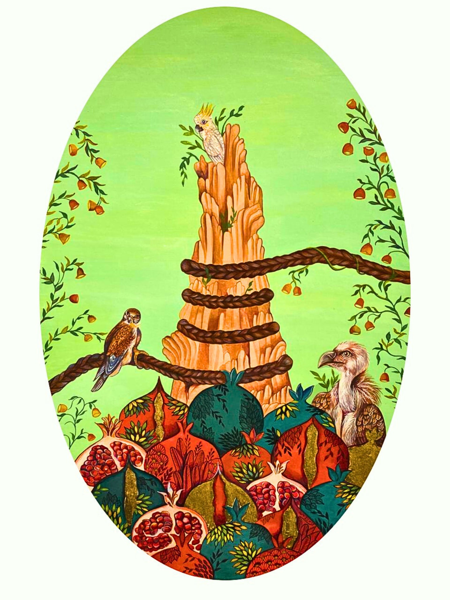 Shelter Was Never Promised, Painting by Hifza Khan, Gouache on Acid Free Wasli, 14 x 20 Inches