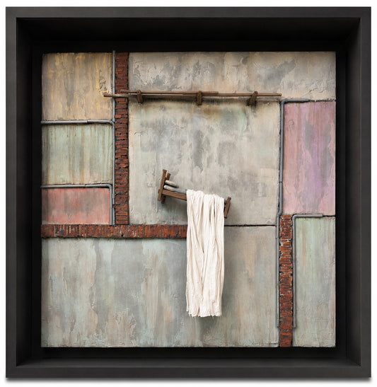 Intuition, Artwork by Hassan Rana, Mixed Media Diorama, 26 x 26 inches