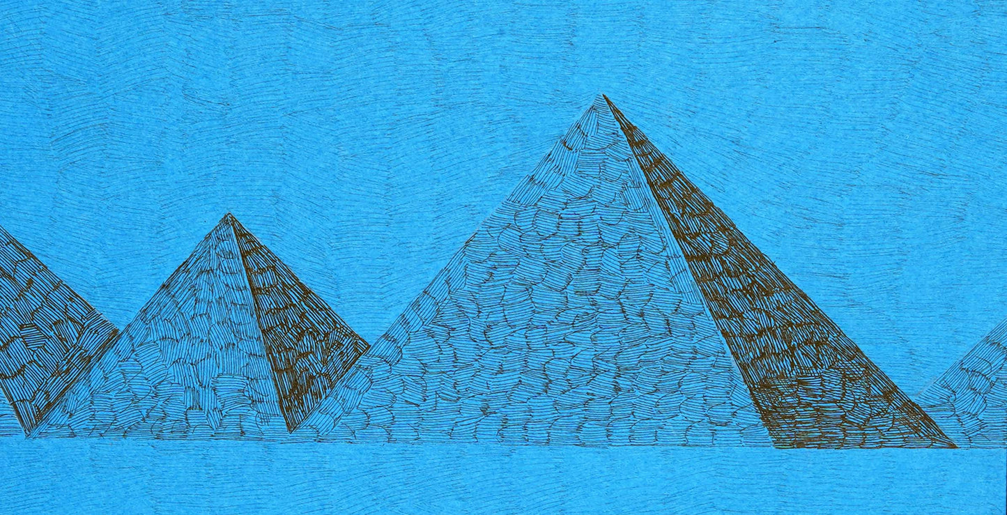 The Red Sea , Figurative Artwork by Ali Gillani, Gold, Archival Inks, & Gouache on Wasli, 28 x 22 Inches