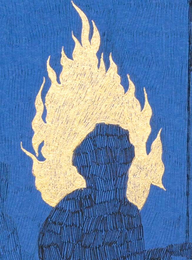 The Vessel of Salvation, Figurative Artwork by Ali Gillani, Gold, Archival Inks, & Gouache on Wasli, 21 x 11 Inches