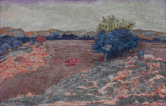 The Weight of Horizon, Landscape Painting by Sayed Yawar Abbas, Oil on Canvas, 22 x 14 inches