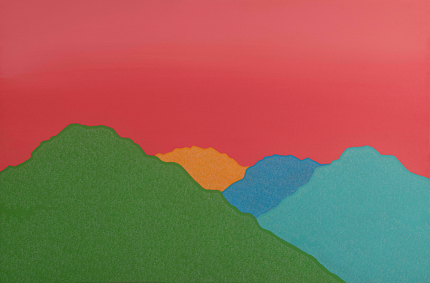 The Shape of Waiting, Abstract Painting by Faizan Riedinger, Ink & Acrylic on Canvas, 36 x 24 inches