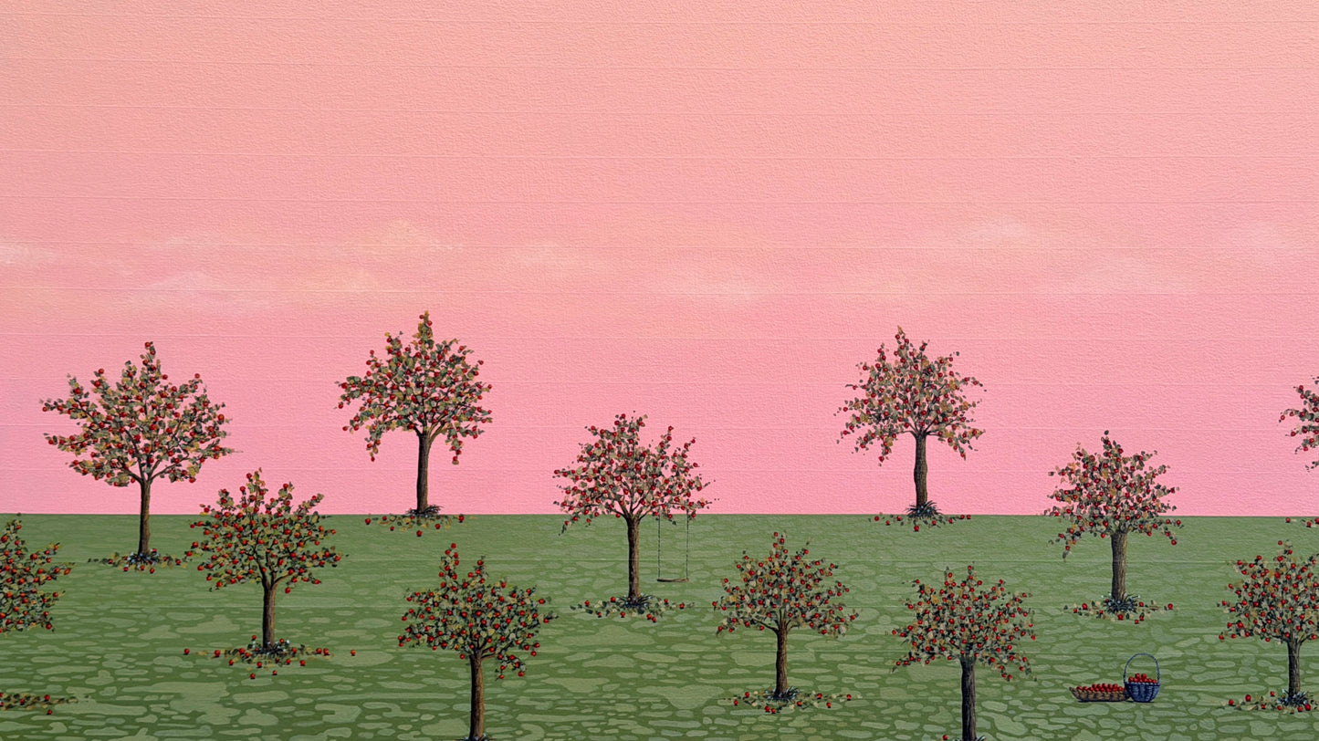 The Evening We Were Promised, Landscape Painting by Hadia Hassan, Acrylic on Canvas, 30 x 18 inches