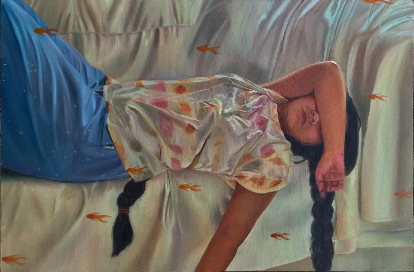 The Weight of Uncertainty, Painting by Duraeshawar, Oil on Canvas, 30 x 21 inches