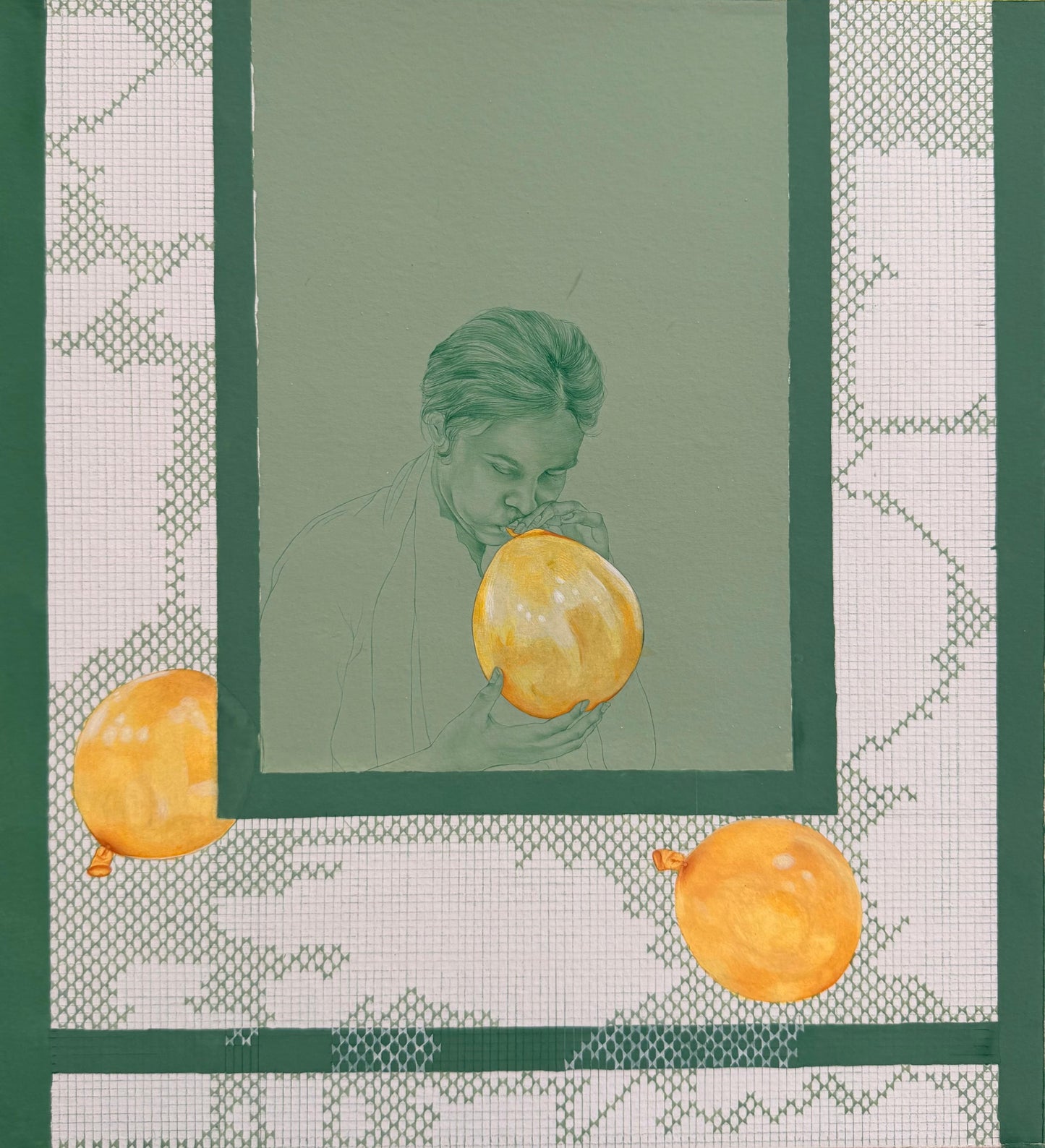 Untitled II, Figurative Painting by Bakhtawar Naqvi, Gouache & Watercolour on Wasli, 12.5 x 14 inches