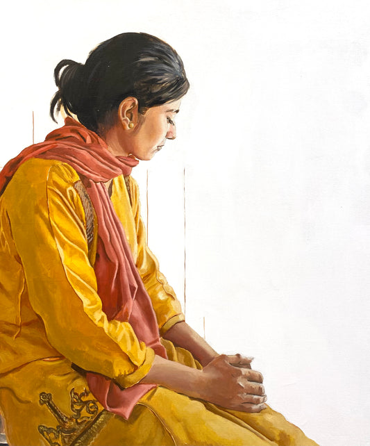 Untitled, Figurative Painting by Hadia Rizwan, Oil on Canvas, 30 x 36 inches