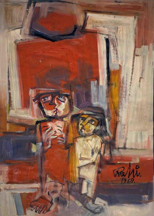 Untitled, Painting by Mansoor Rahi, Oil on Card, 13 x 19 inches (PRICE ON REQUEST)