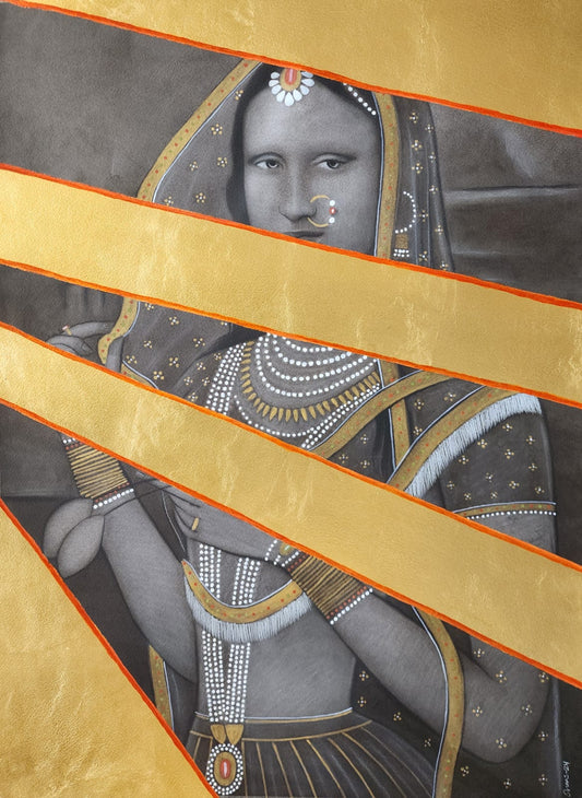 Untitled, Figurative Painting by Shamsuddin, Mixed Media on Paper, 22 x 29 inches
