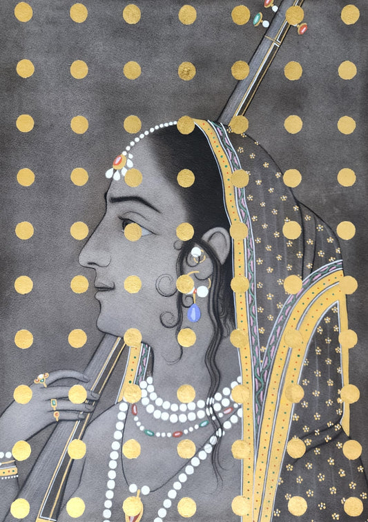 Untitled, Portrait Painting by Shamsuddin, Mixed Media on Paper, 22 x 29 inches