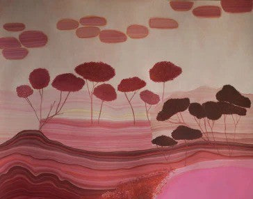 Untitled, Landscape Painting by Umna Laraib, Gouache on Wasli, 29 x 36  inches