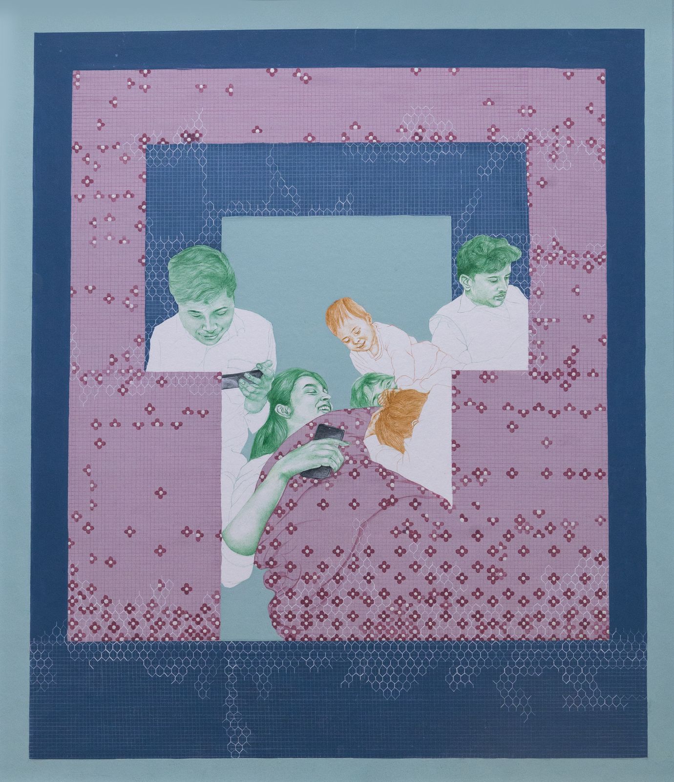 Untitled, Figurative Painting by Bakhtawar Naqvi, Gouache & Watercolour on Wasli, 21x 18 inches
