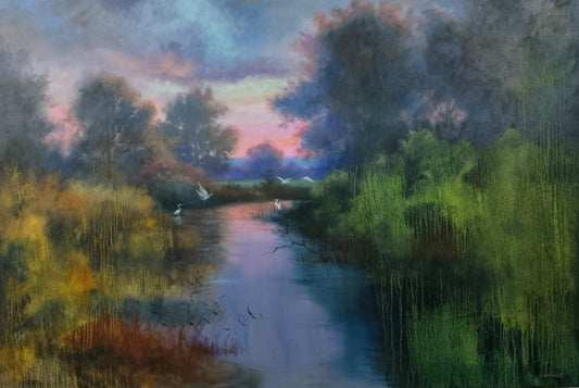 Untitled, Landscape Painting by Tahir Bilal Ummi, Oil on Canvas, 60 x 40 inches