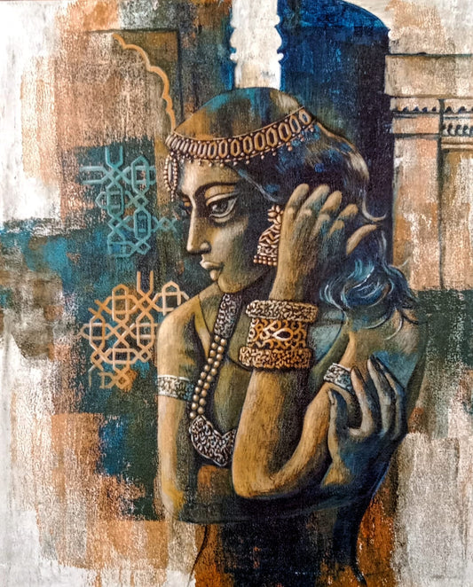 Untitled, Figurative Painting by Shaista Momin, Acrylic on Canvas, 20 x 24 inches