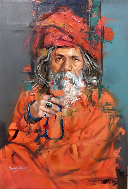 Untitled, Figurative Painting by Awais Ahmed, Oil on Canvas, 24 x 36 inches