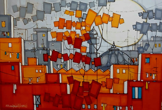 Untitled, Seascape Painting by Salman Farooqi, Acrylic on Canvas, 41.5 x 30 inches